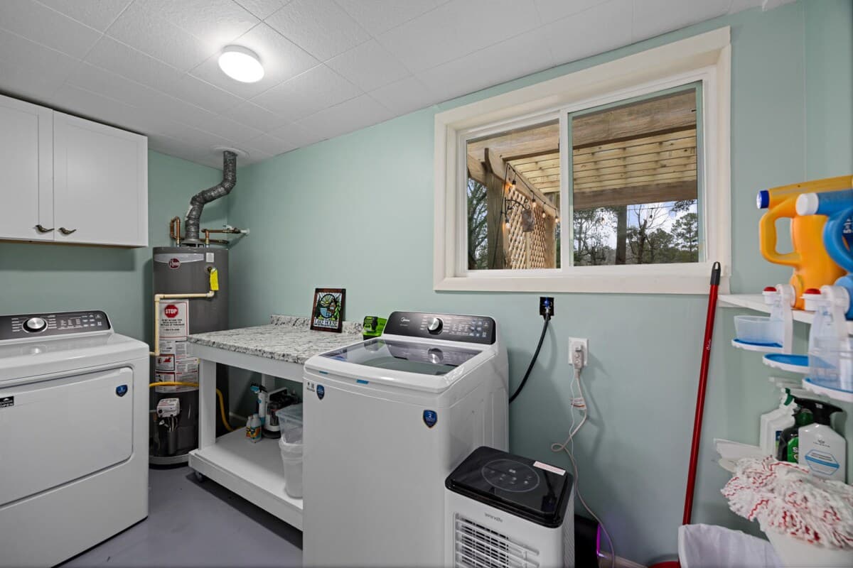A clean, convenient laundry space—perfect for refreshing towels, clothes, and gear during longer stays.