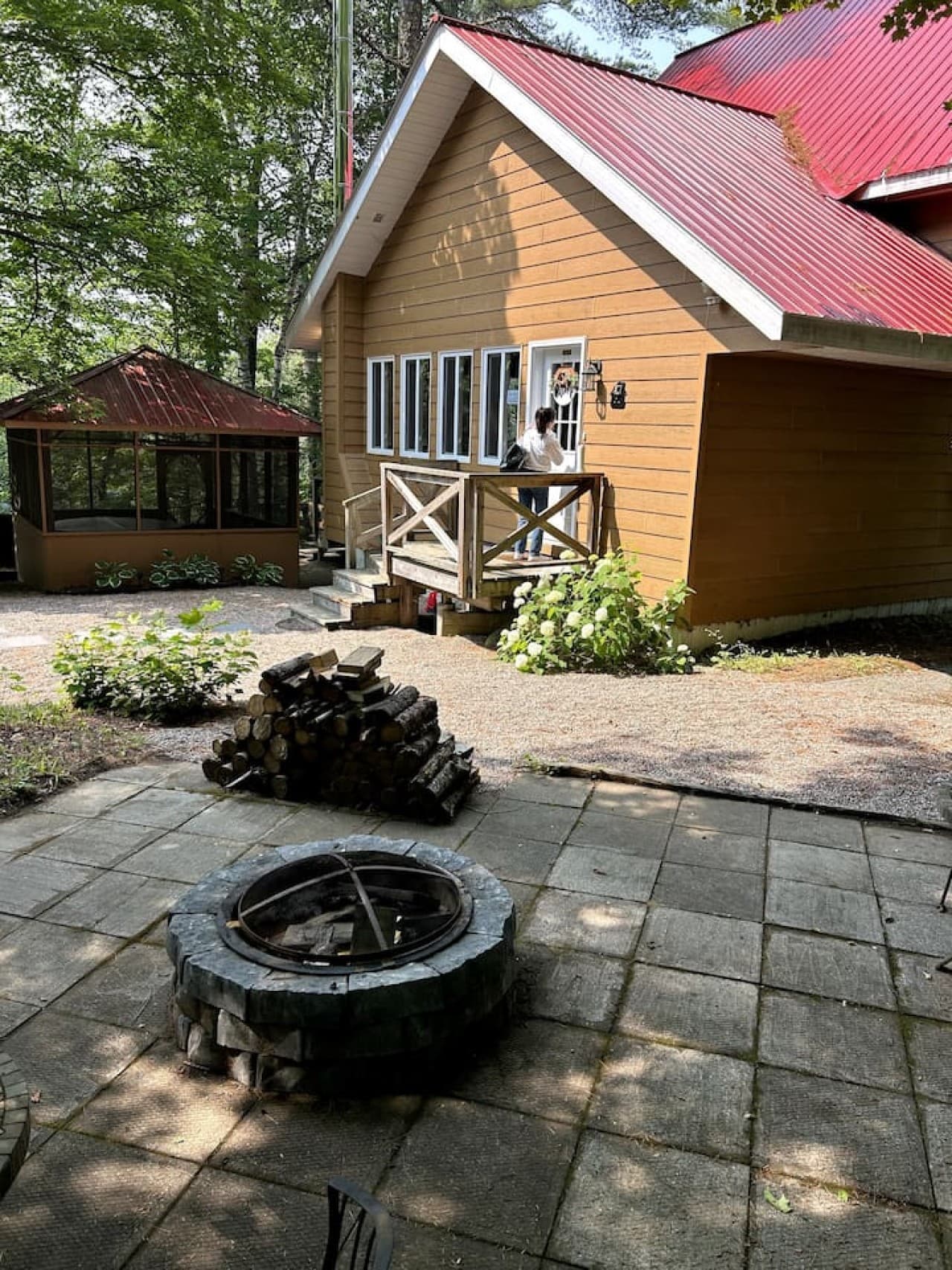 Fire pit in the front yard