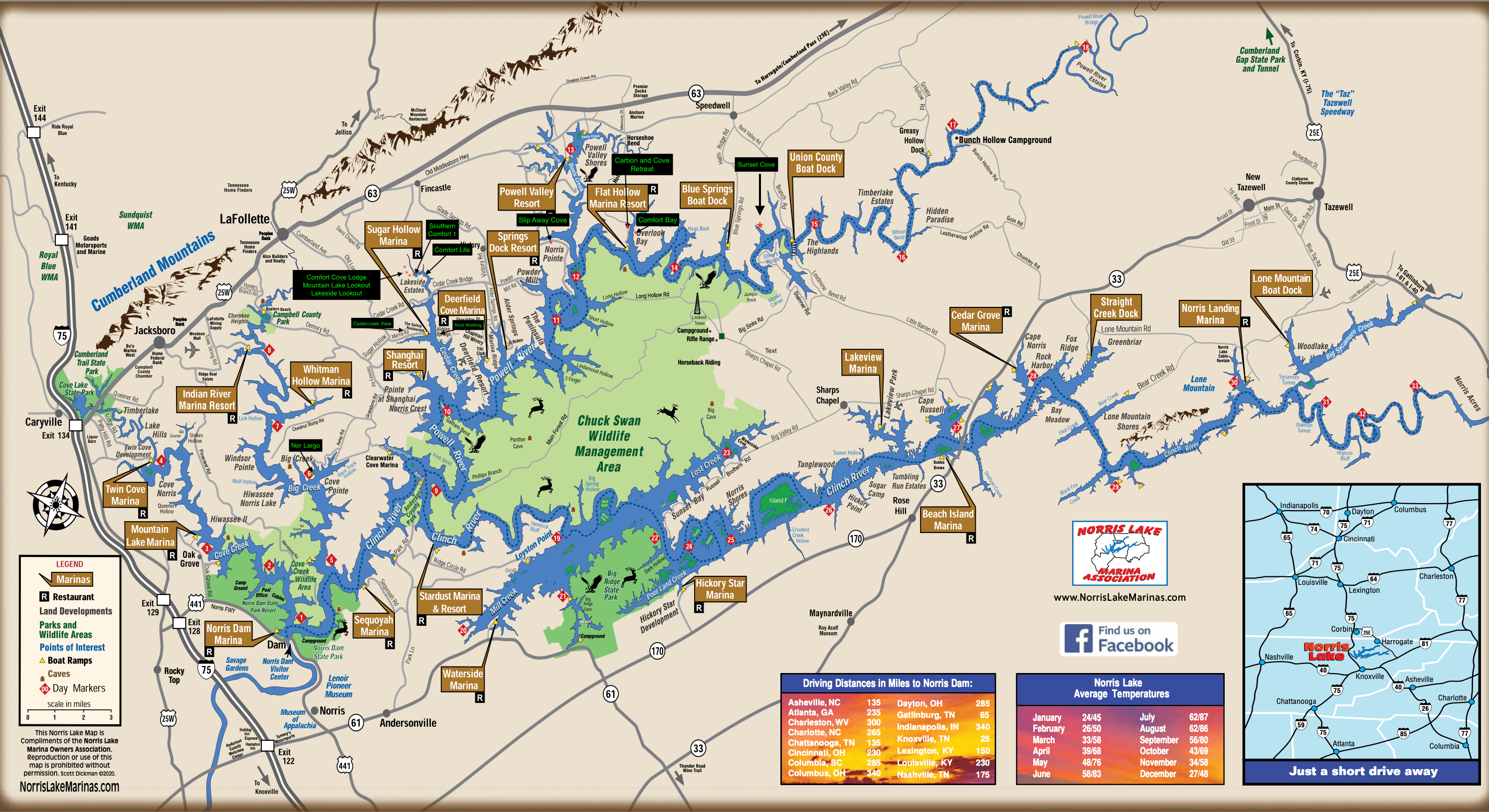 Map with all properties marked