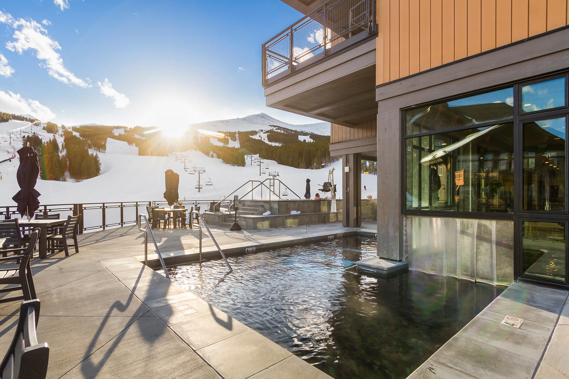 outdoor heated pool & hot tubs with view