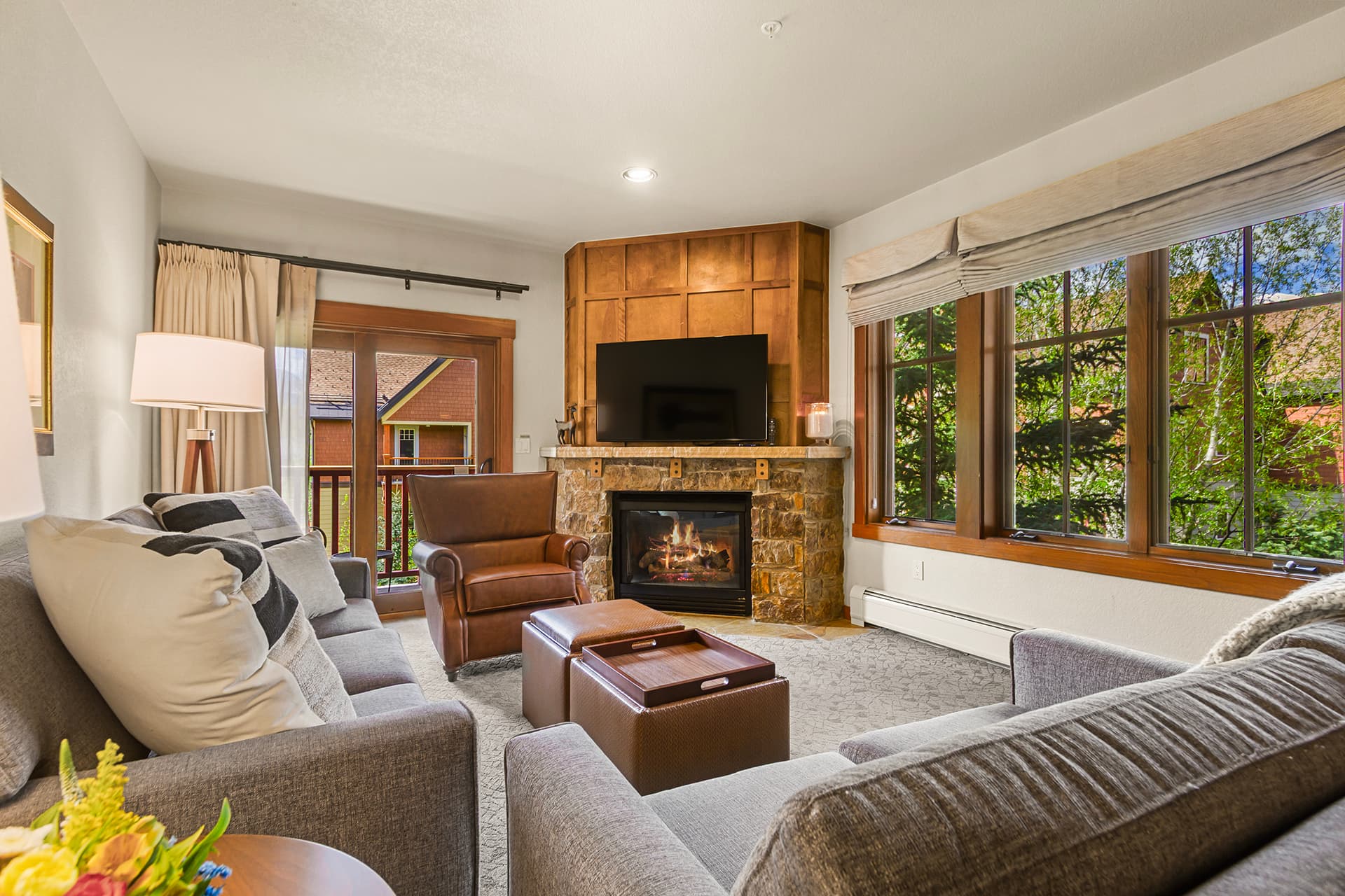 Cozy living room with gas fireplace