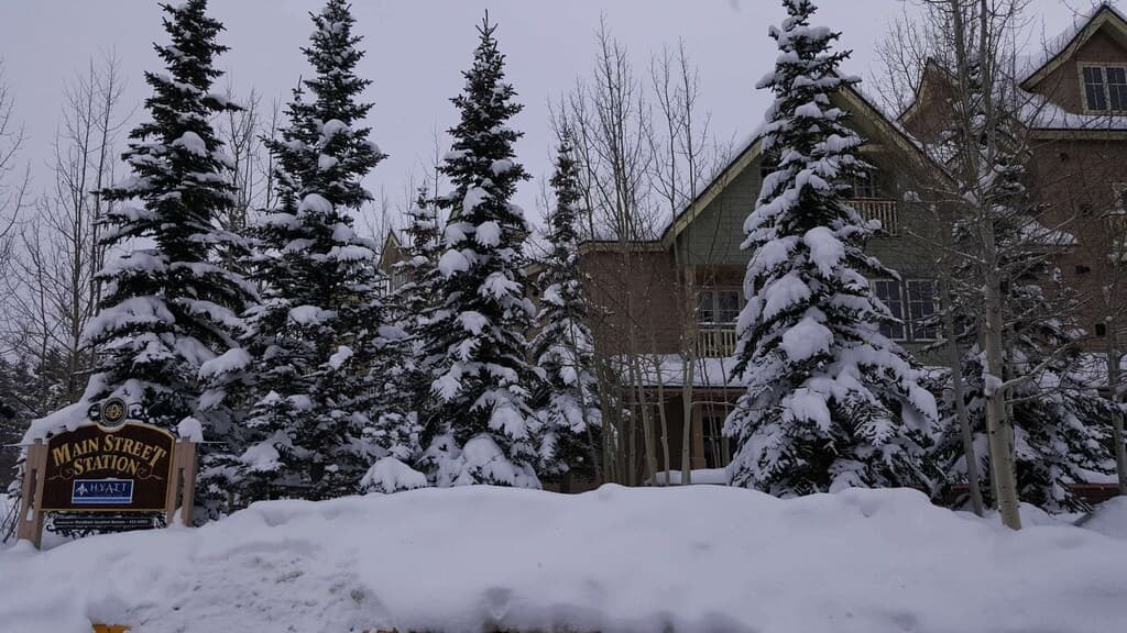 Winter outside the property entrance