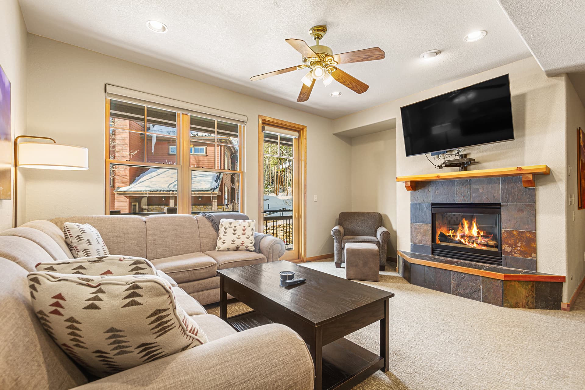 Living room with gas fireplace