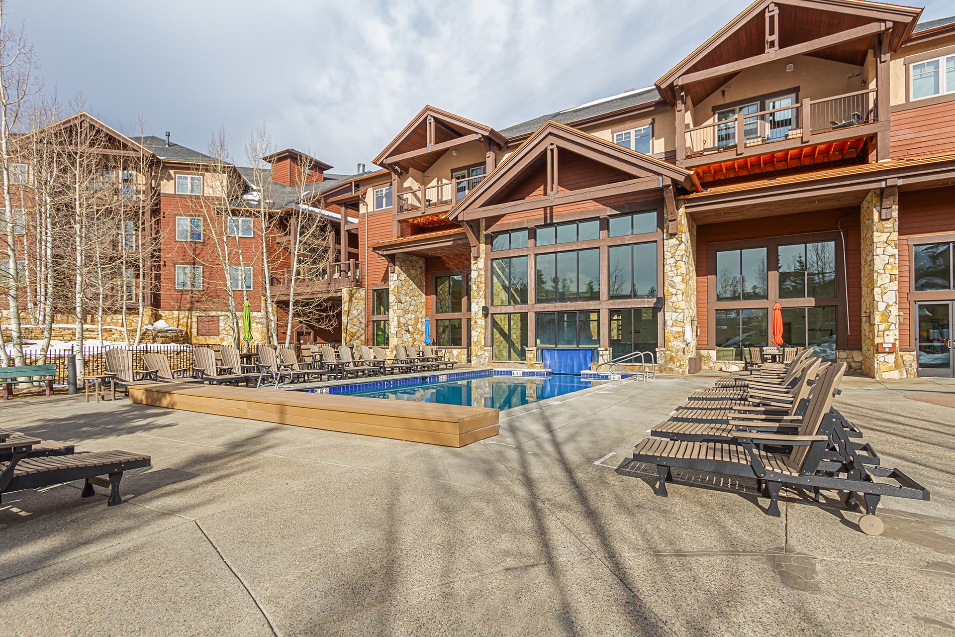 One of the outdoor pools