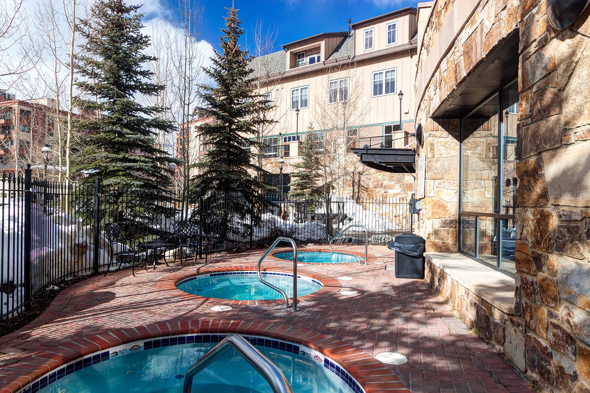 Hot tubs outside fitness room