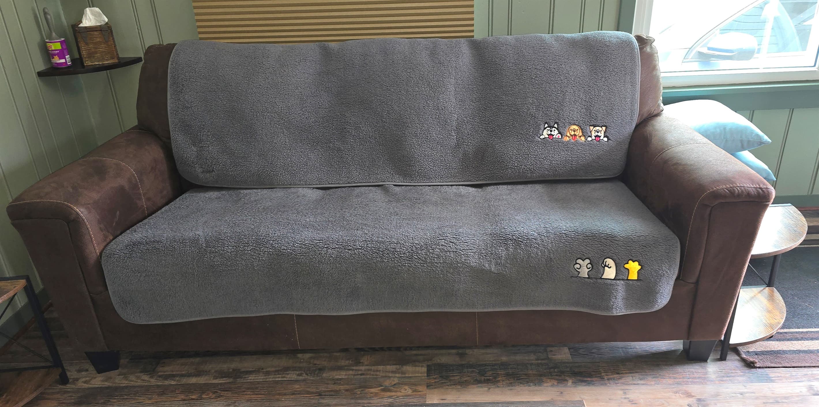 For Cleanliness, Please Keep Sofa Protectors On — Especially for Pet Owners