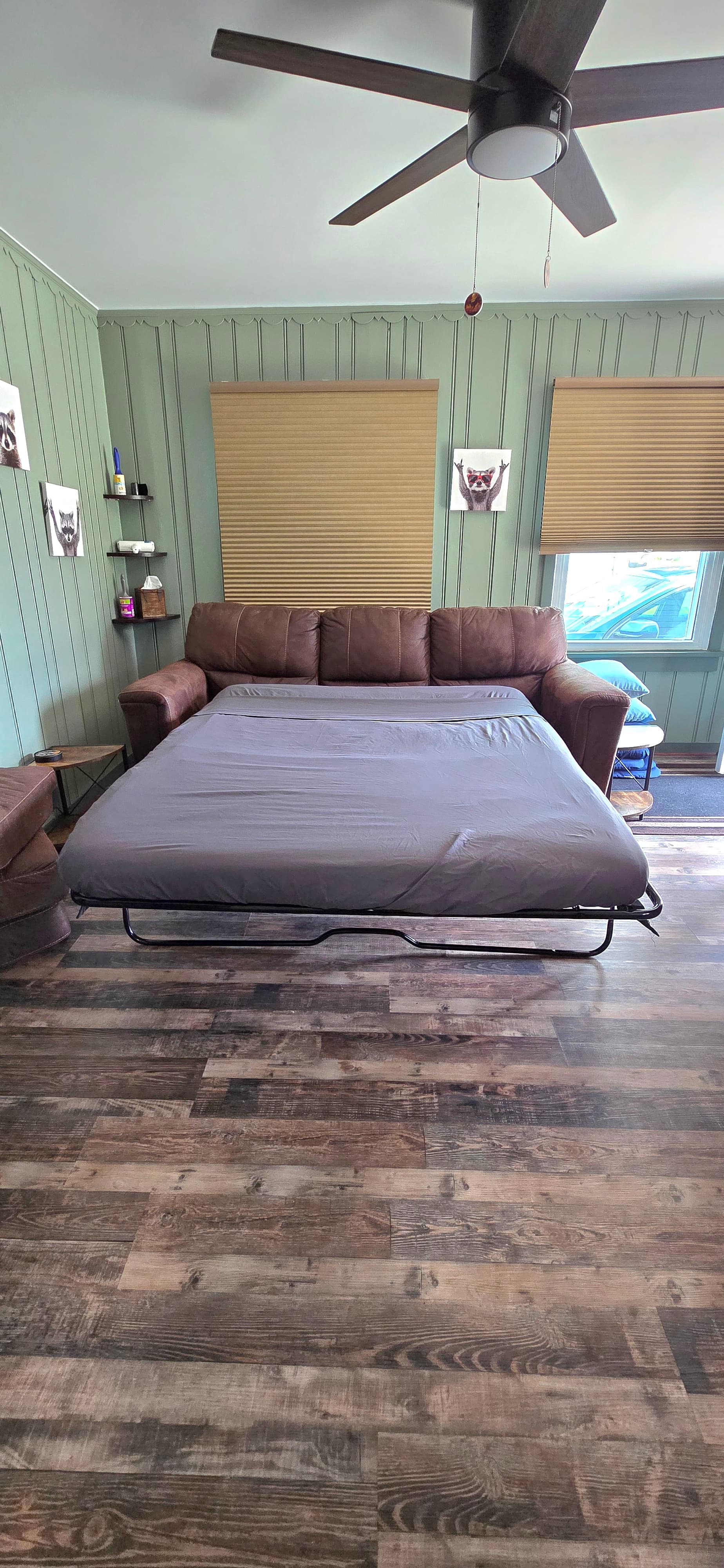  Queen Pull‑Out Sofa with Sheets & Pillows Provided for Your Convenience