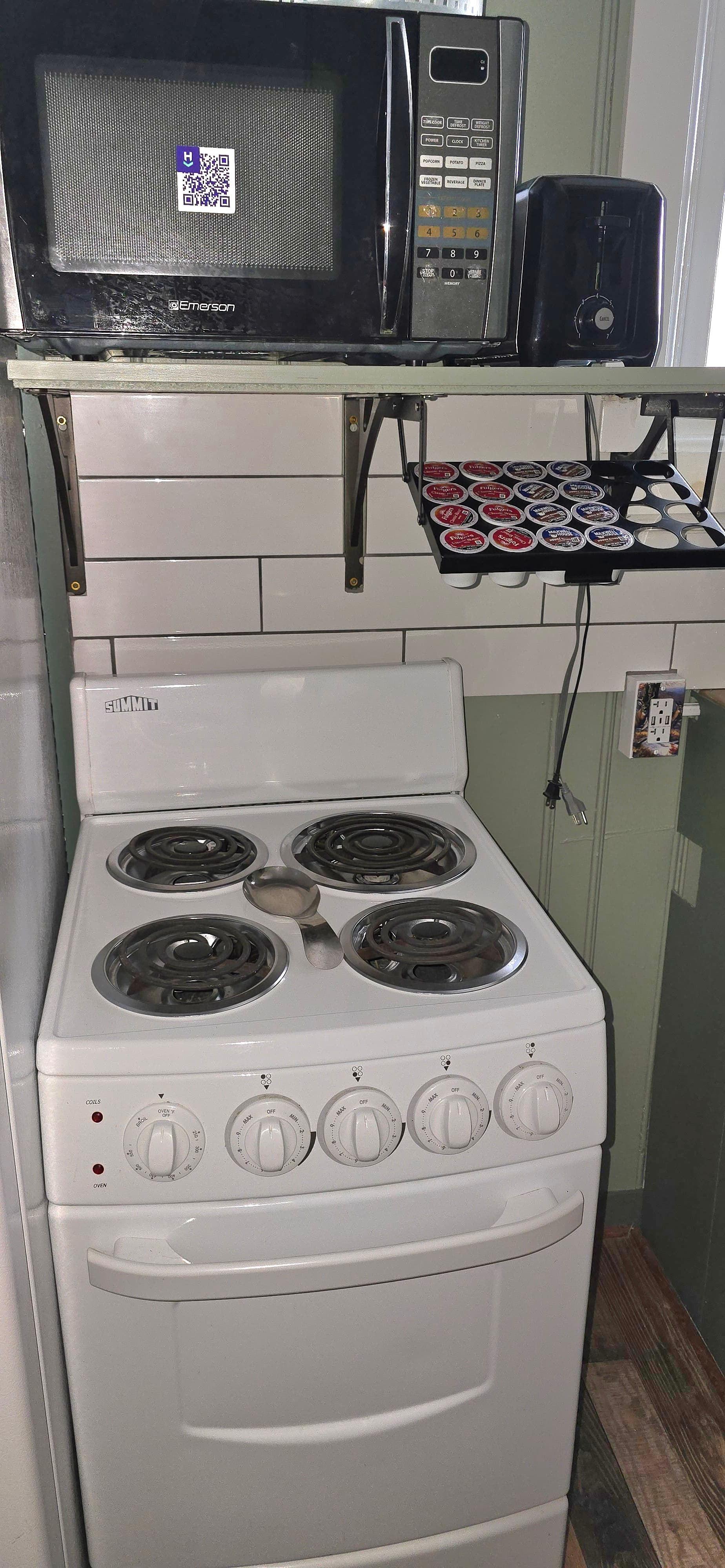  Enjoy Maxwell & Folgers Coffee with Microwave & Toaster Access