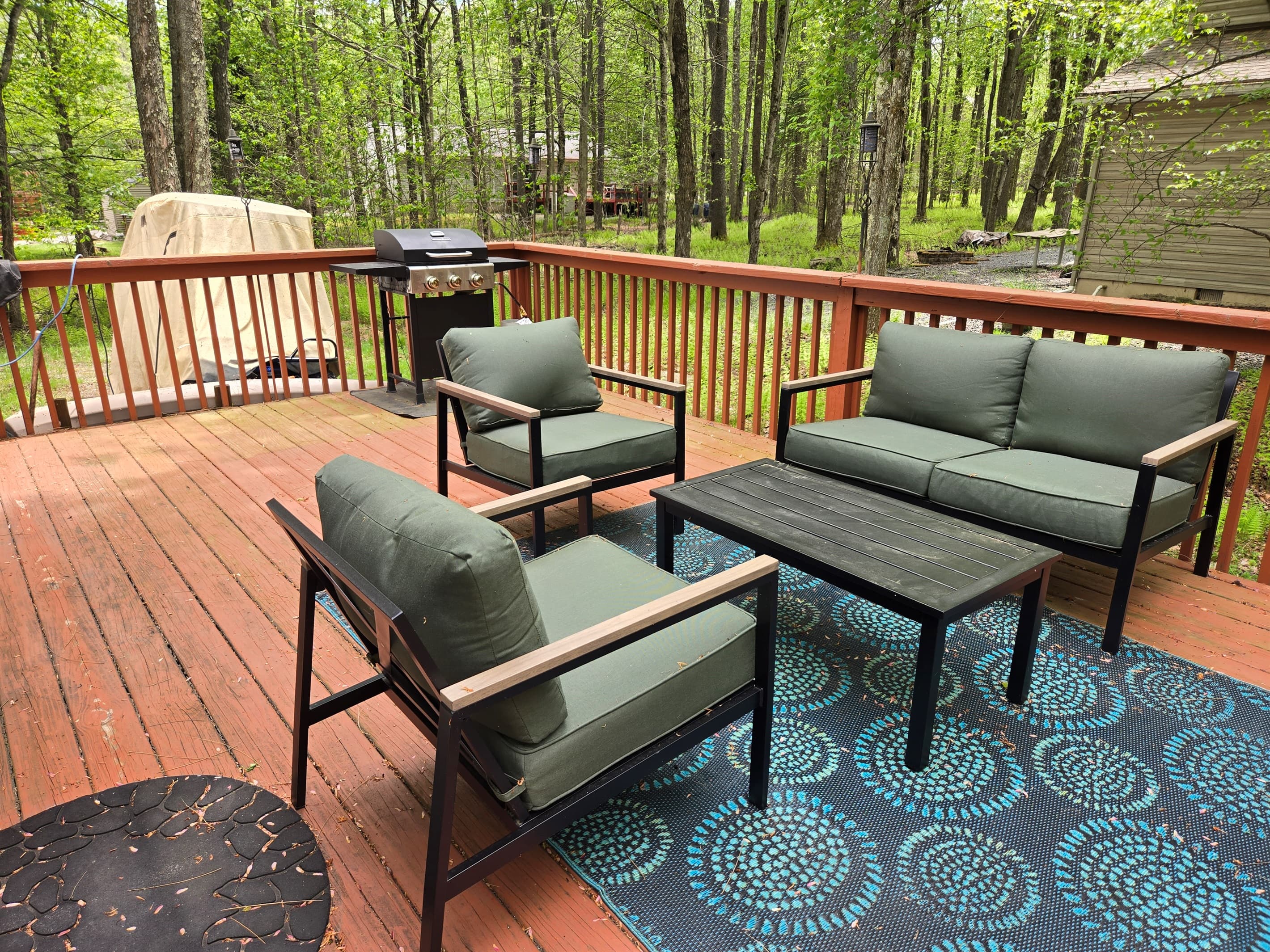 Deck with grill and seating