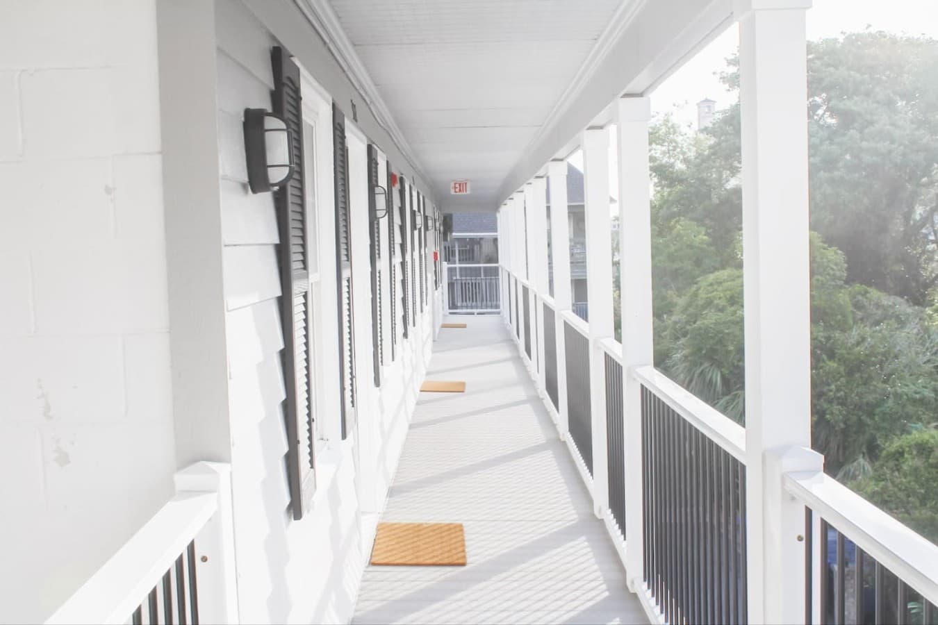 Walkway to the front door of the condo