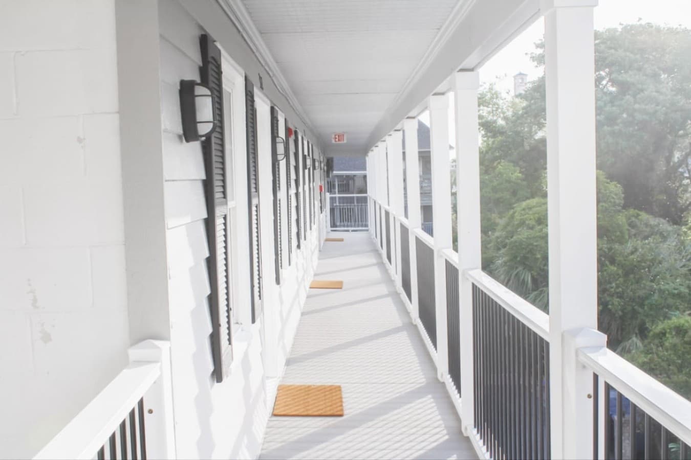 Walkway to the front door of the condo