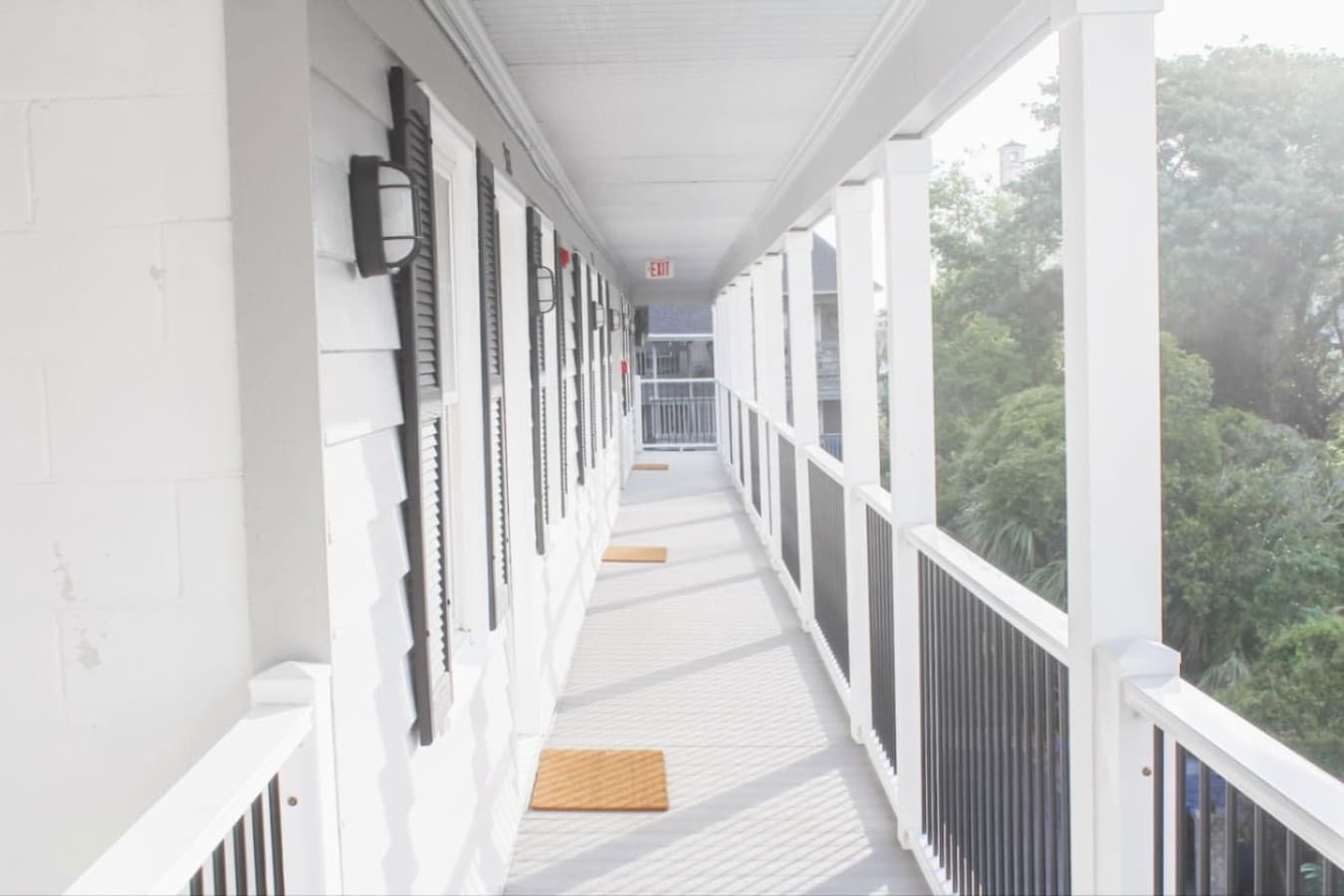 Walkway to the front door of the condo