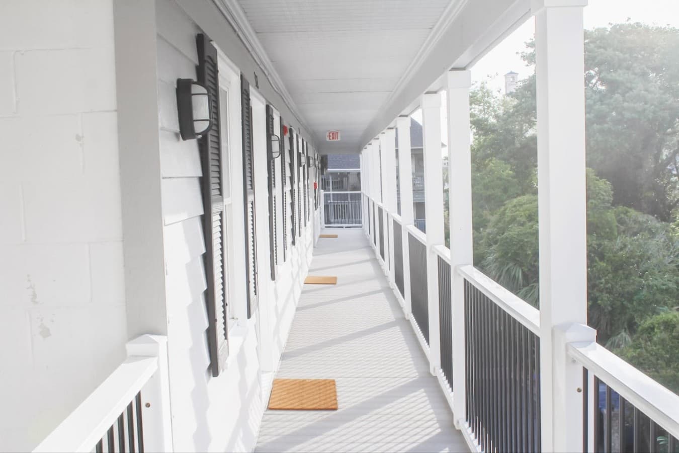 Walkway to the front door of the condo