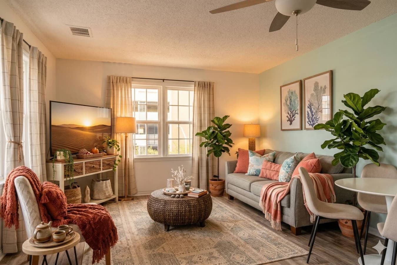 A warm and cozy place to rest during your beach trip! 
*Some items used for the photoshoot only*