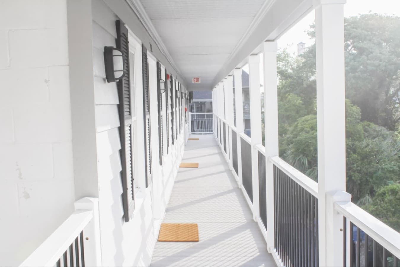 Walkway to the front door of the condo