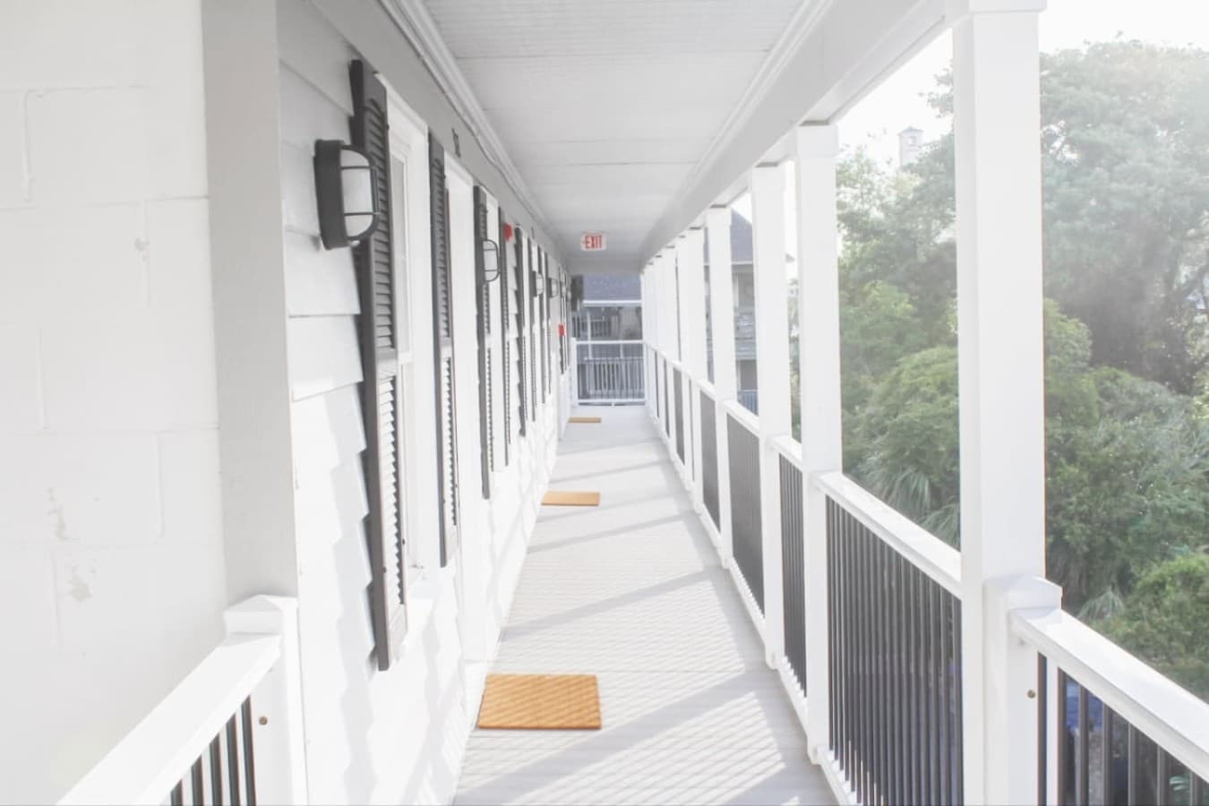 Walkway to the front door of the condo