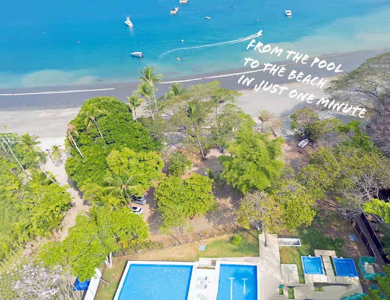 From the pool to the beach in just one minute, paradise right at your doorstep!