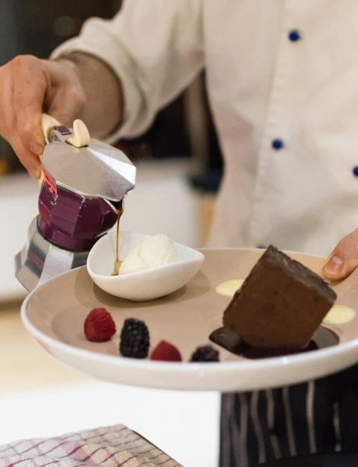 We offer professional private chef catered dinners.