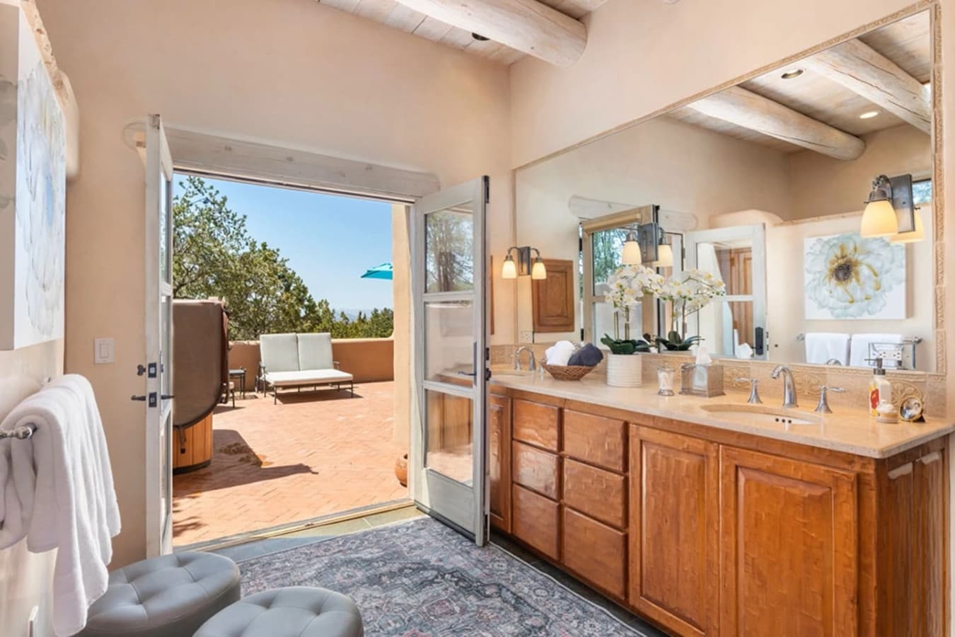 Master Bathroom- Double Vanities- Private Portal with Hot Tub