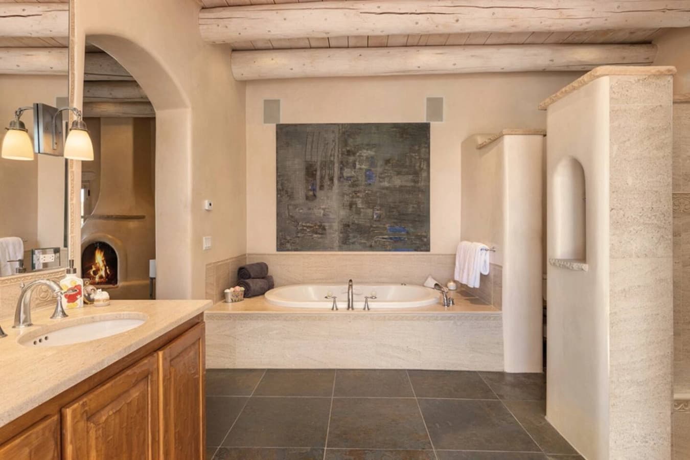 Master Bathroom with Jetted tub and Dual Sink vanity