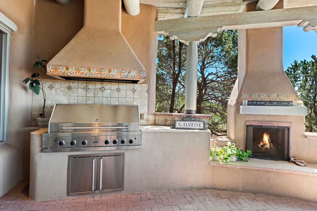Viking Grill and Wood-Burning fireplace