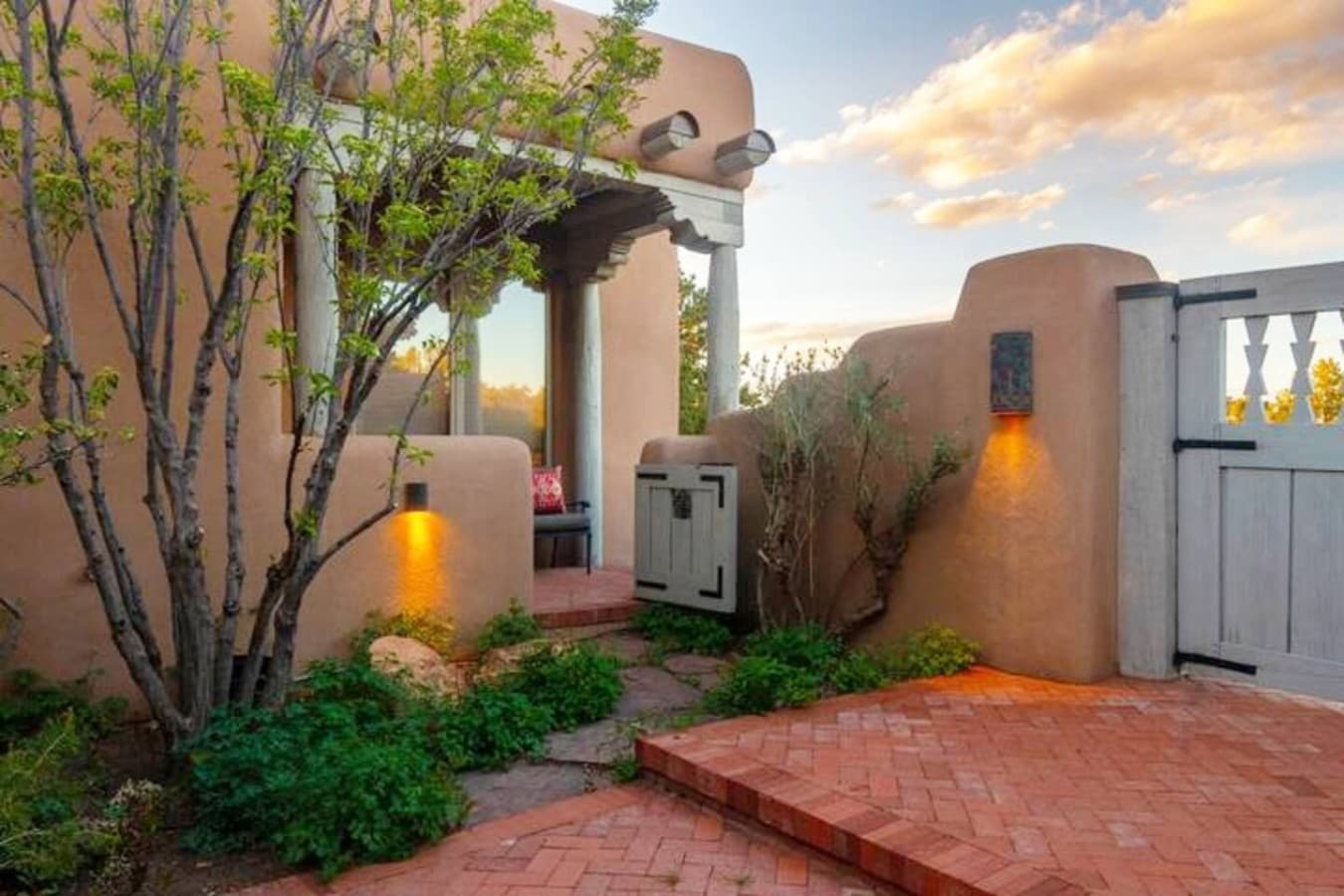 Casita Entrance off Courtyard at Night
