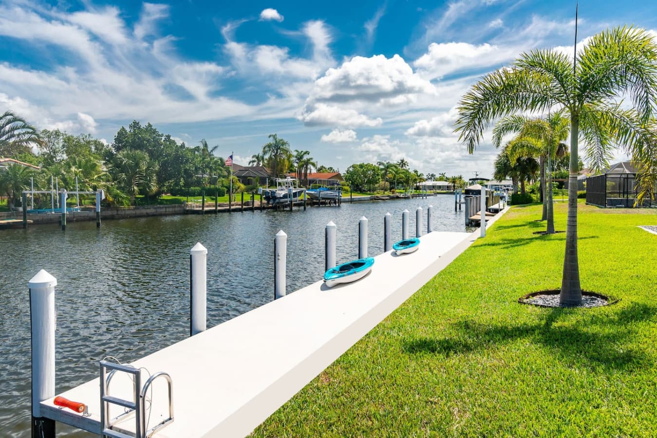 Dock, Canal, Retractable Ladder and Kayak Roller.
