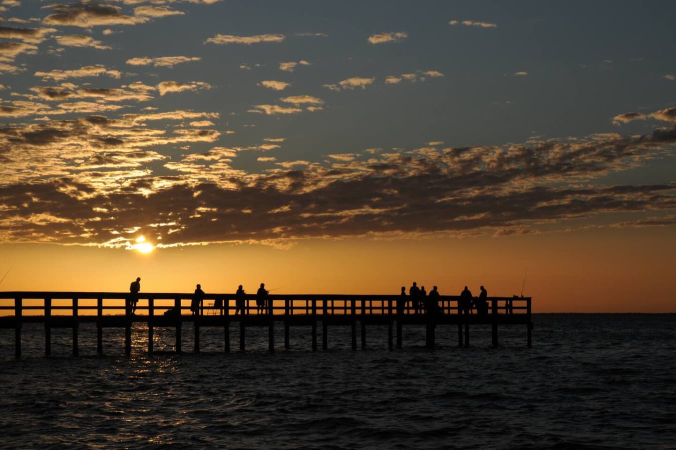 Fishing on the Pier-Sunset