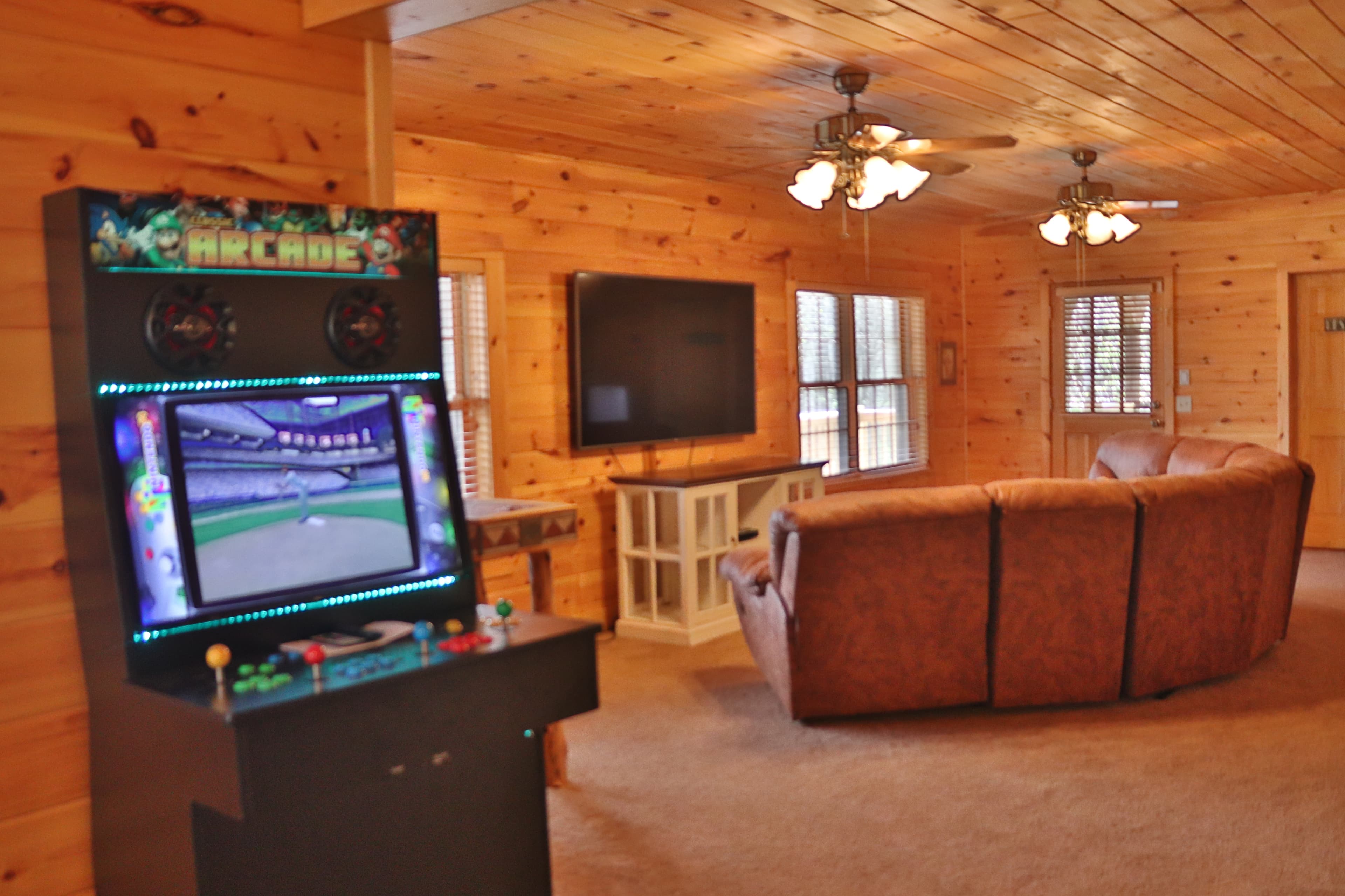 Arcade, 75" Flatscreen in the entertainment room