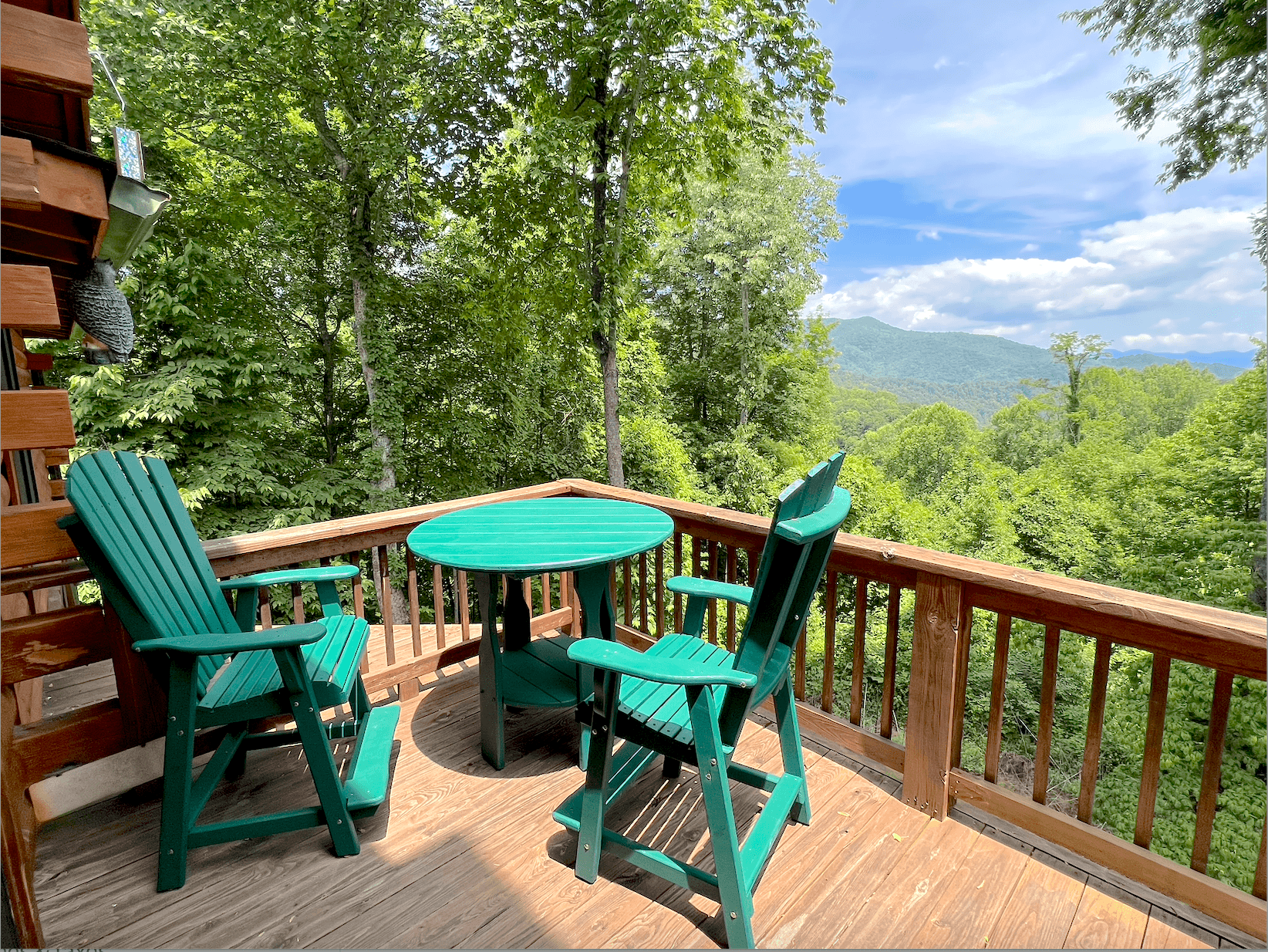 Outside eating or drinks viewing the Smoky Mountains.