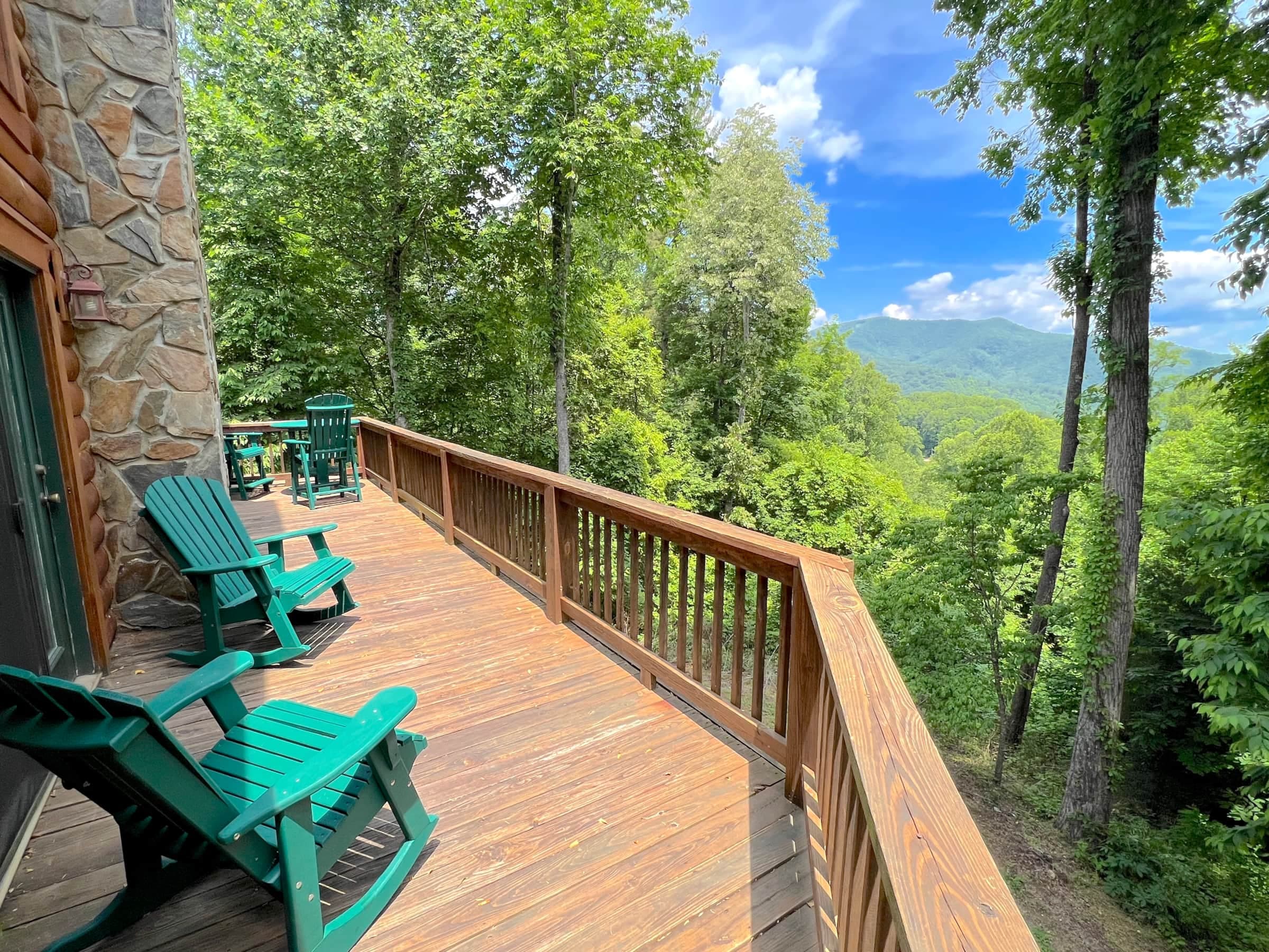 Outside  viewing the Smoky Mountains.