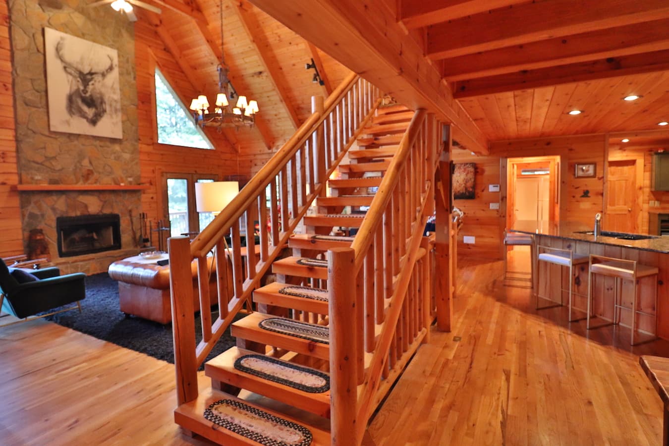 Lodge staircase accessing 3rd floor bedrooms. 
