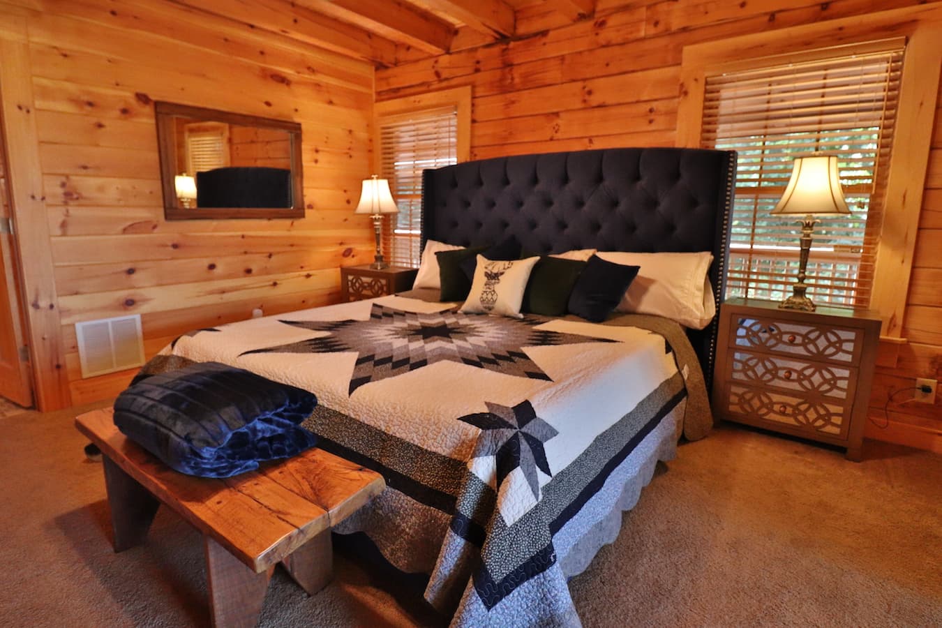 King sized bedroom (2 of 2) with views. 