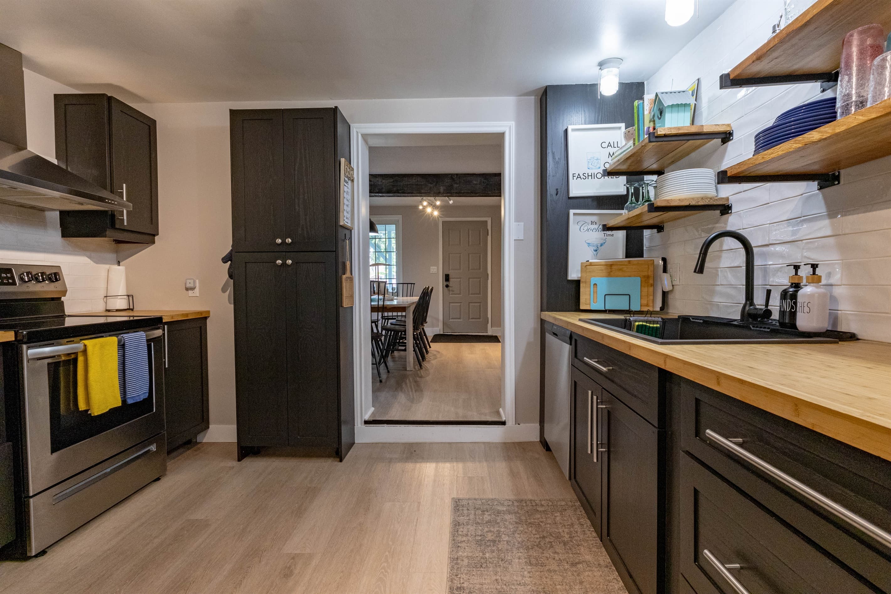 Spacious, fully equipped kitchen ready for every meal with Dishwasher! Crock-Pot, blender, ice maker, pots and pans, cookie sheets, child-friendly cutlery, a variety of glasses and plates, mixing bowls, and more. 