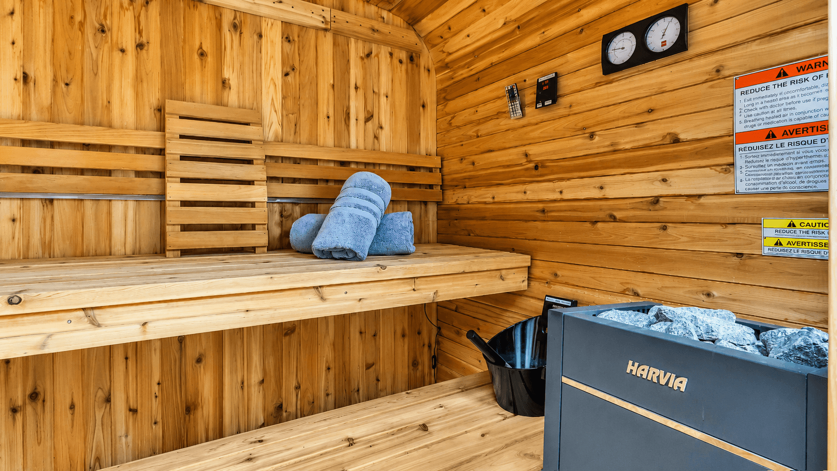 Pour water over the stones, feel the warmth rise, and leave the outside world behind. Wrap yourself in a towel and enjoy a spa experience without leaving the house. Relax, detox, and unwind in your own private sauna retreat.