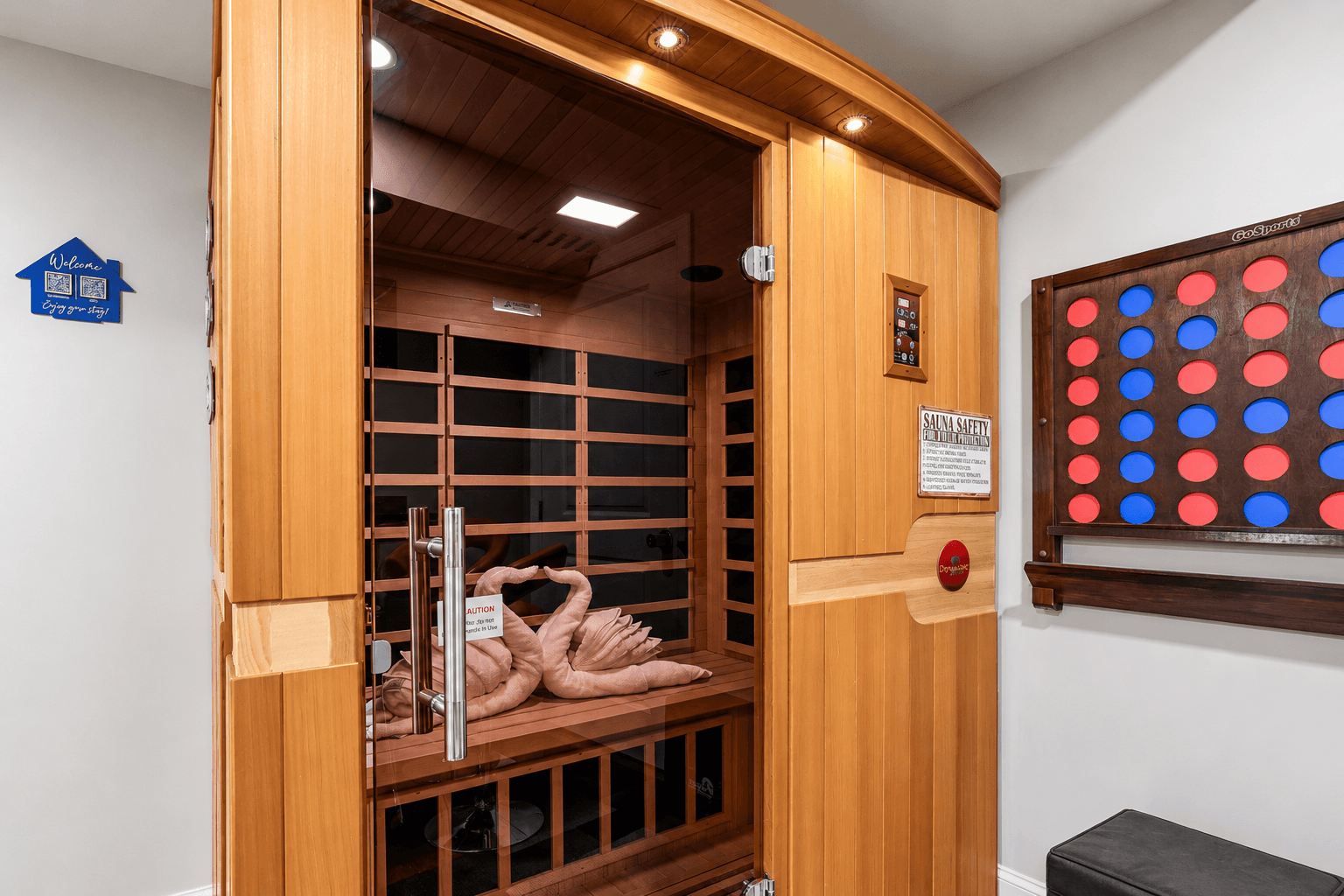 Step into soothing warmth in an in-home infrared sauna for four—slow down, release the day, and emerge completely restored.