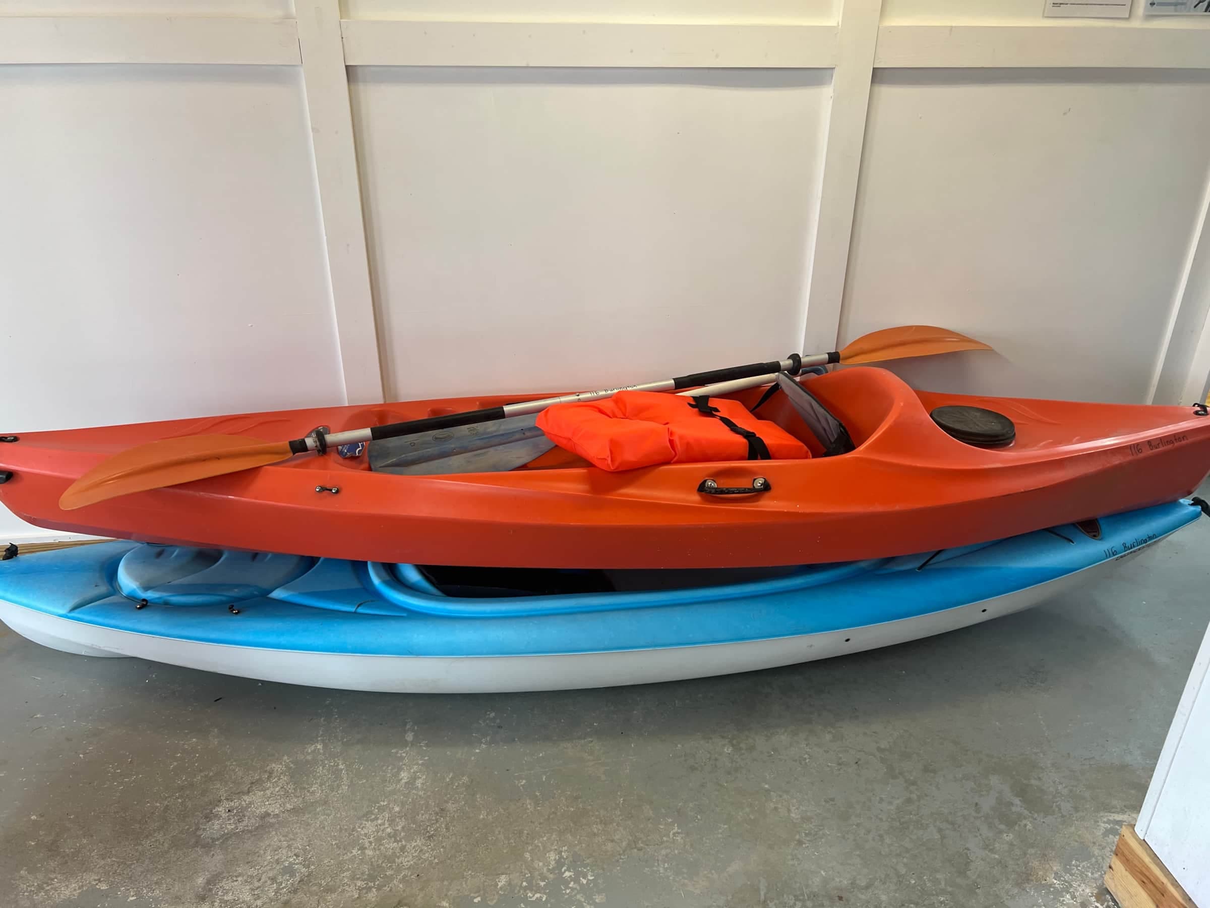 2 sea kayaks and 1 canoe included with the rental