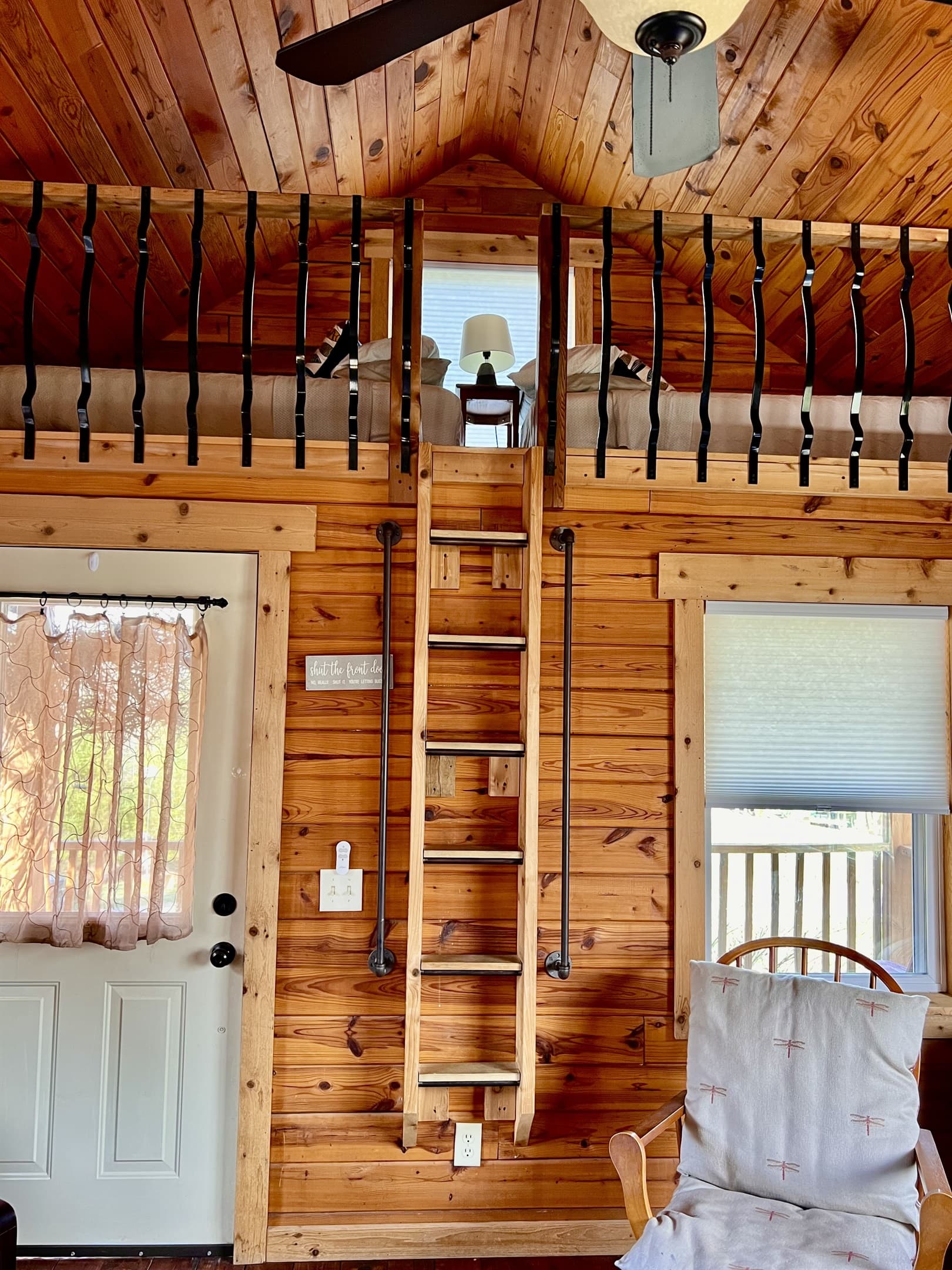 Ladder to small loft