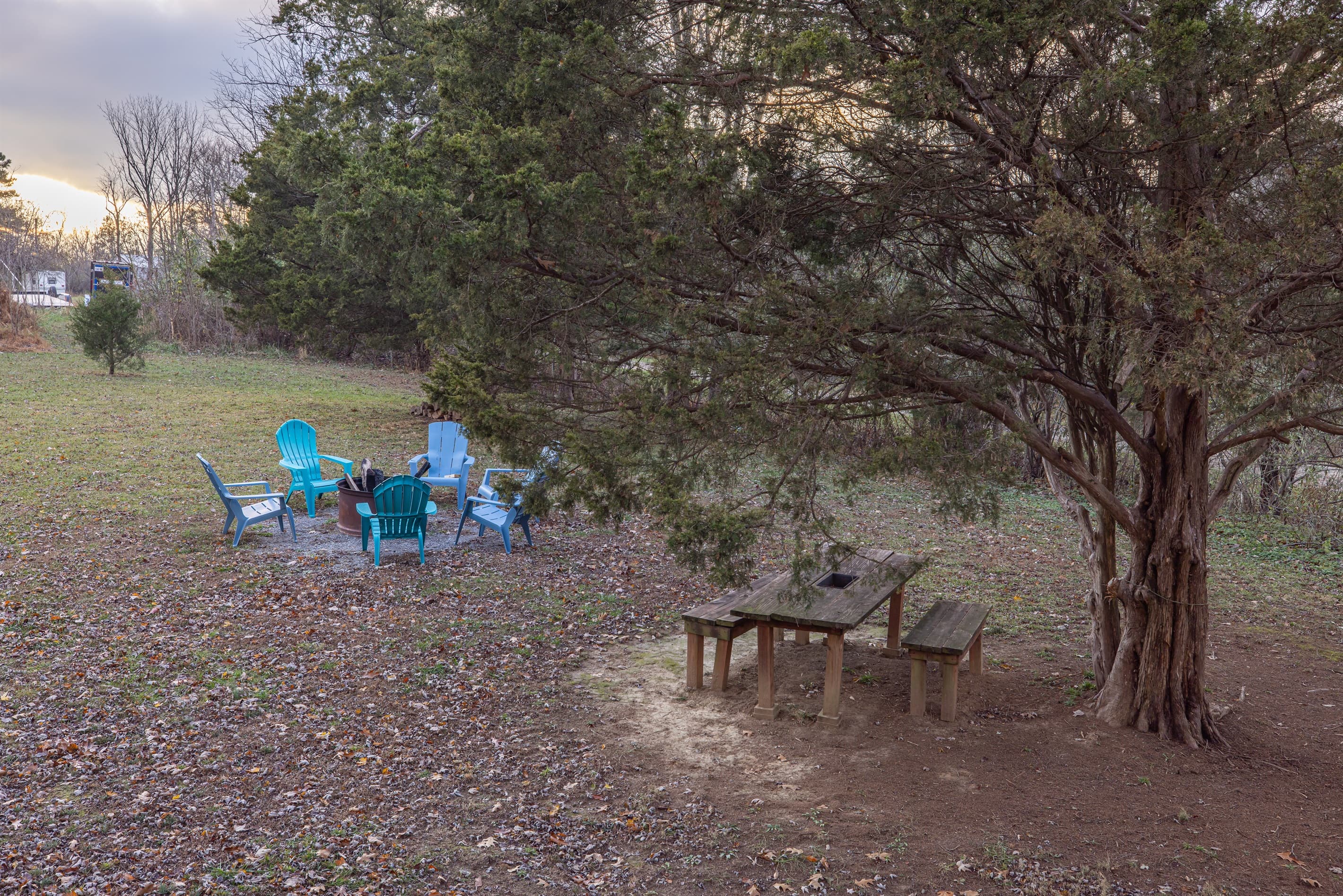 Firepit & Picnic table