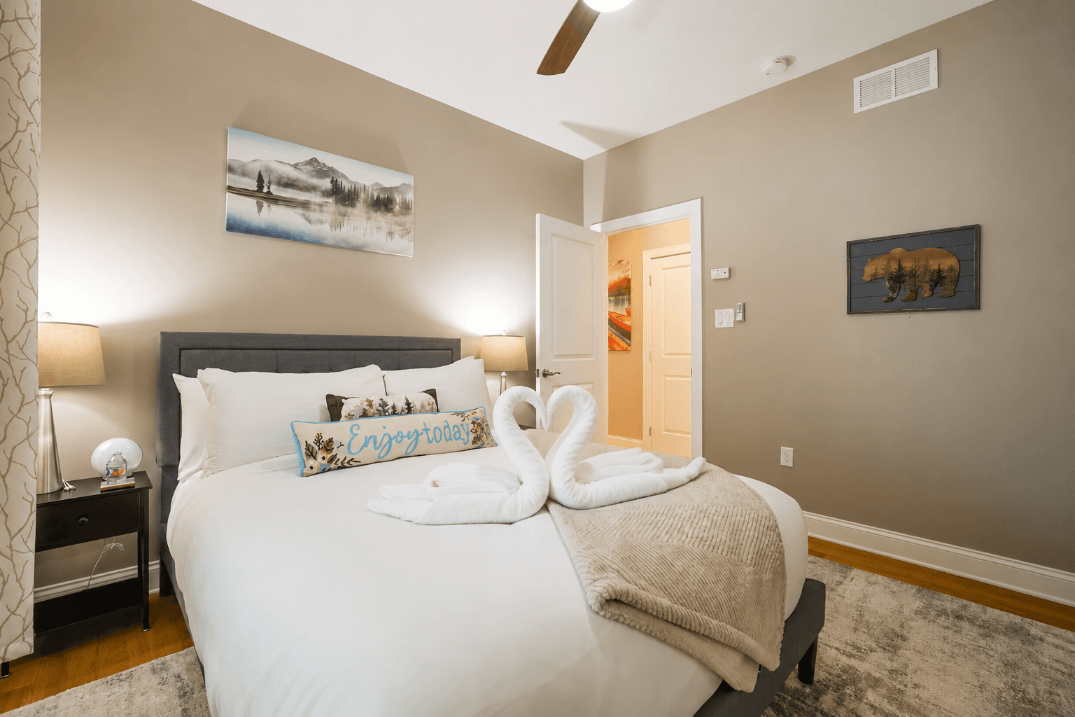 Take a load off in this Stylish Queen Bedroom on 2nd floor for a relaxing sleep!