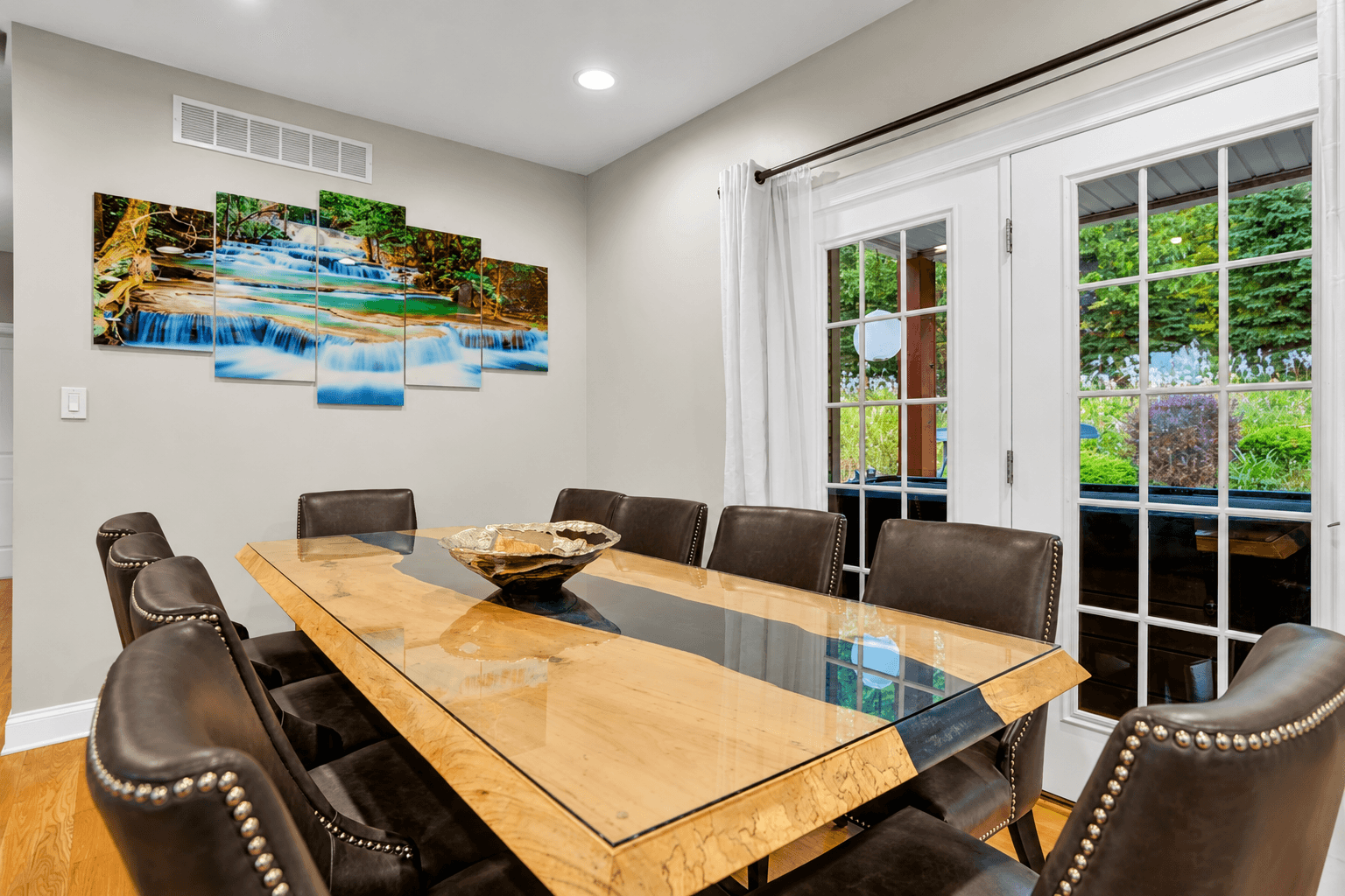 Savor your delicious meals at the Unique and Beautiful Dining Table with Serene Views!