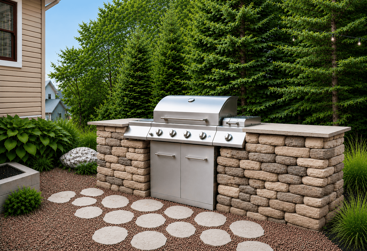 Take your culinary skills outside and cook up a storm on the gas grill located in the backyard, with the added convenience of a provided propane line!
