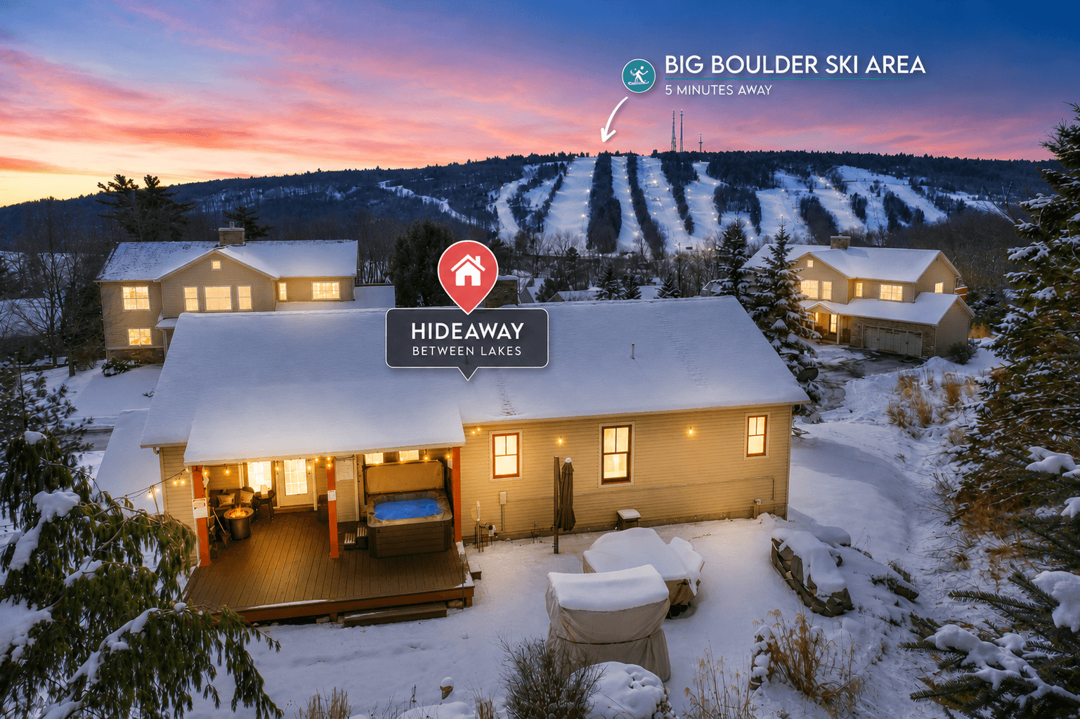 Enjoy the Magnificent Big Boulder Mountain View while enjoying fresh air or taking a quick walk to the slopes!
