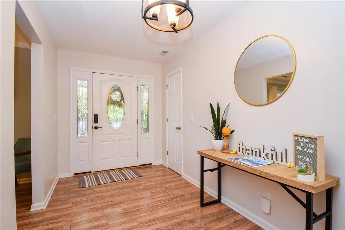 Welcome to Smith Mountain Lake — leave the rest of the world at the door. Smart keyless entry — skip the key handoff and head straight to the lake. Smith Mountain Lake, SML, lake house entry,  warm welcome. 
