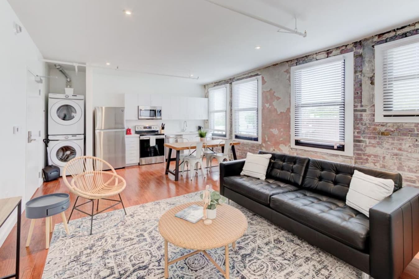 If you're staying a little longer or traveling a lot and need some fresh laundry, you will have a full-size washer and dryer inside the apartment.