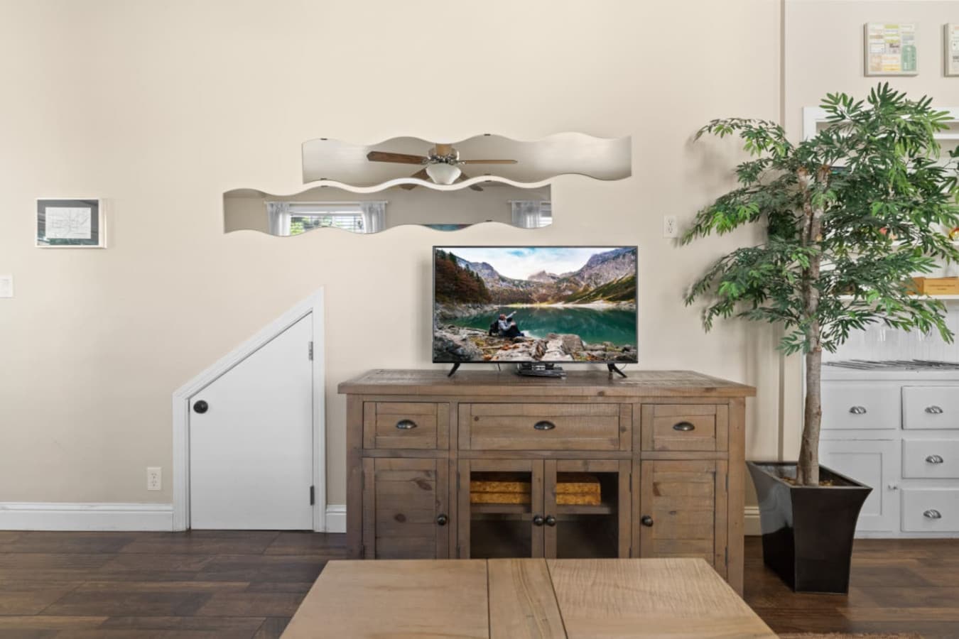 Relax and catch your favorite shows on the smart TV.