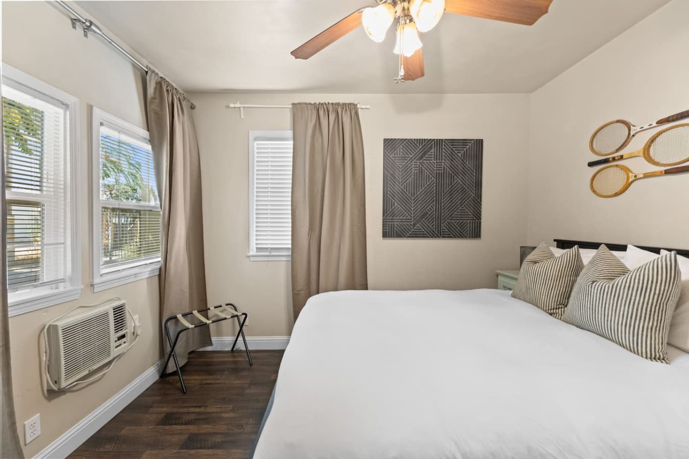 Comfortable queen bed with its own AC/heat unit for a perfect night’s sleep.