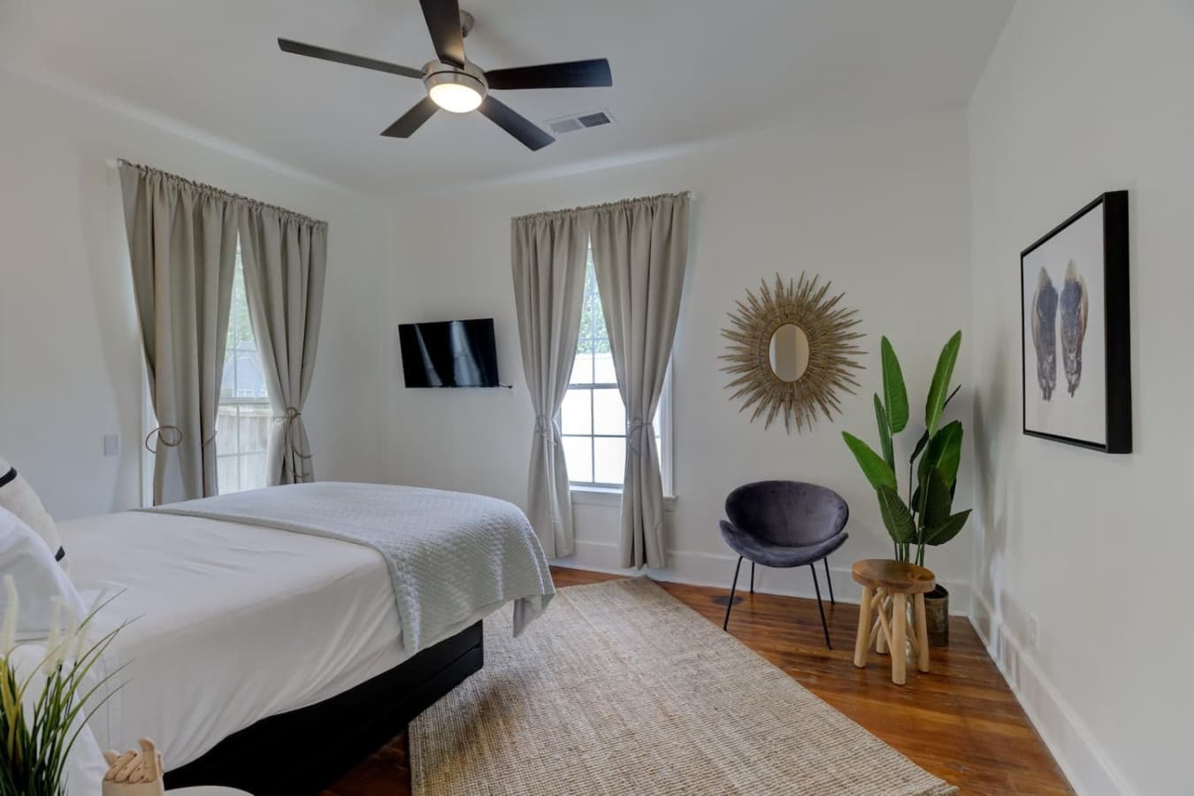 Stream your favorites from the comfort of a queen bed.