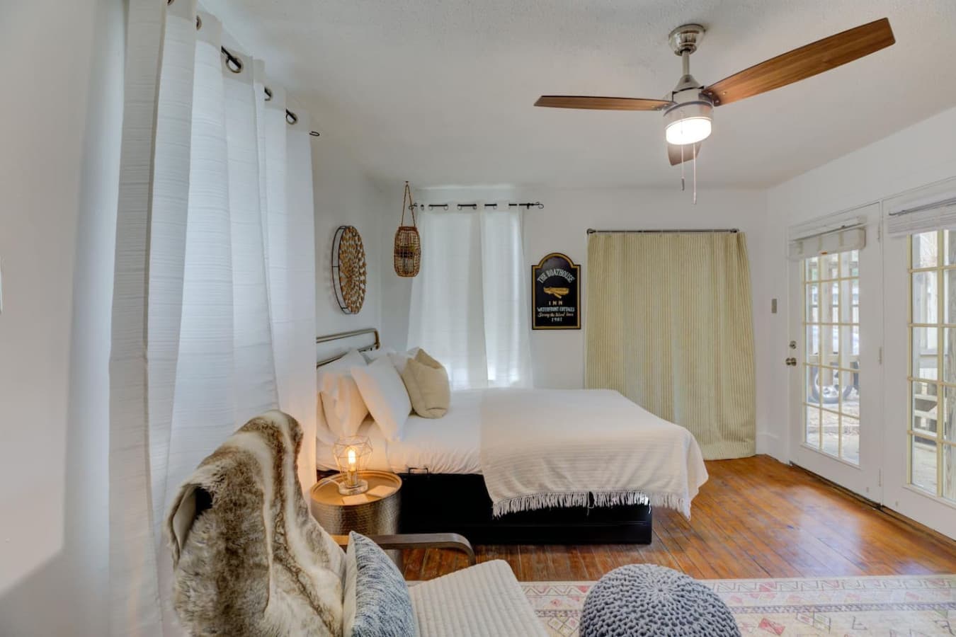 View of the bedroom in the attached studio at the rear of the property with its own separate entrance