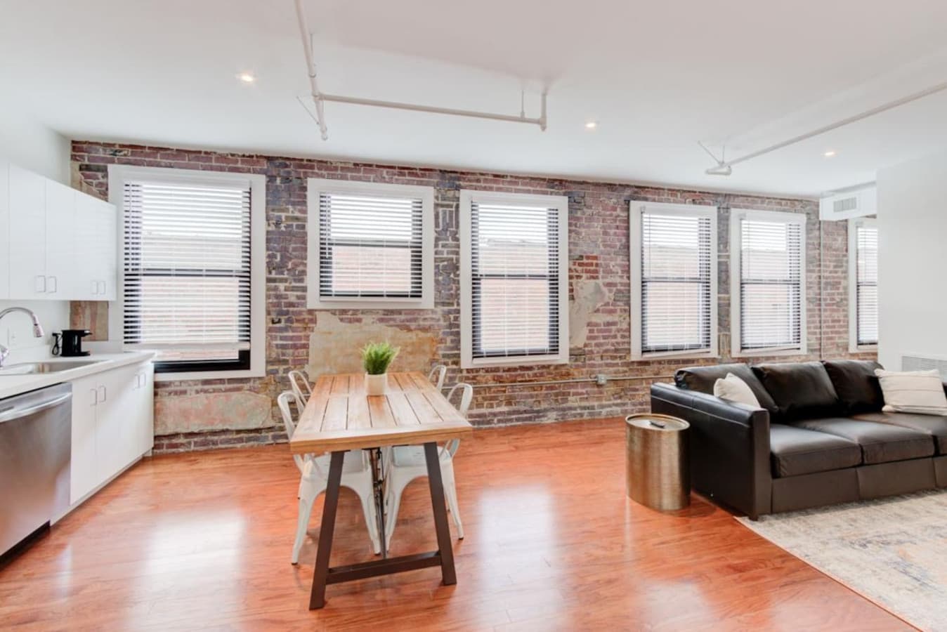 There are blinds in every window. You have full control over the amount of natural light that comes in.